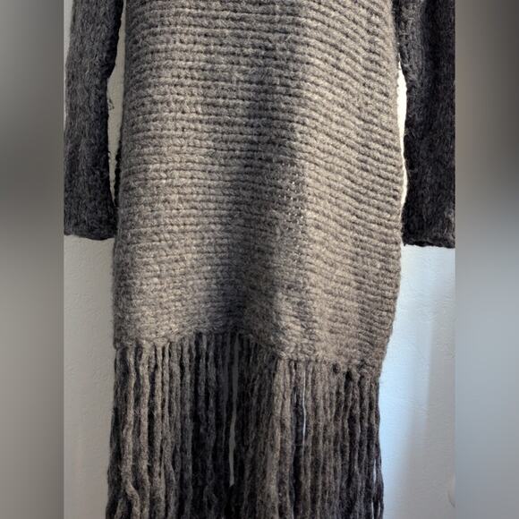 Raquel Allegra Alpaca Open Cardigan Boho Handmade Fringe size 0 - Picture 11 of 15